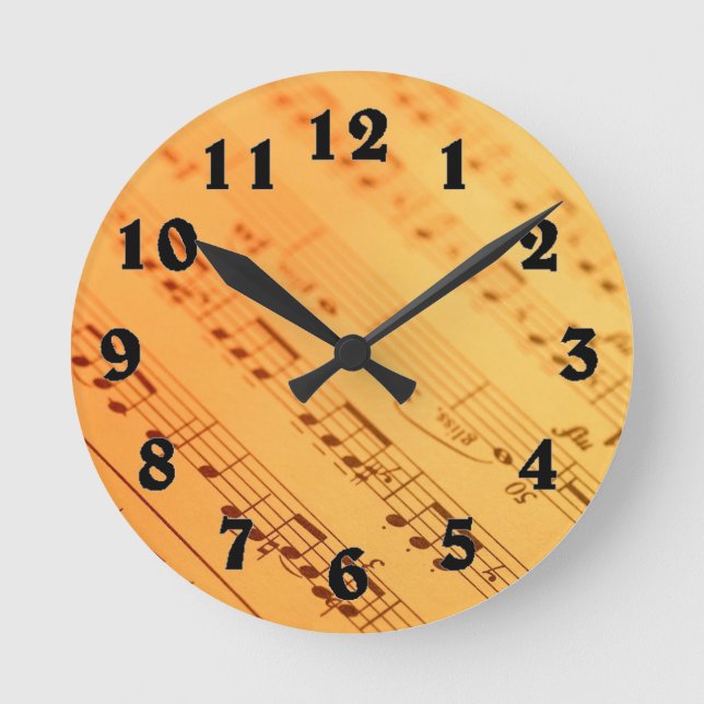 Vintage music note paper clock (Front)