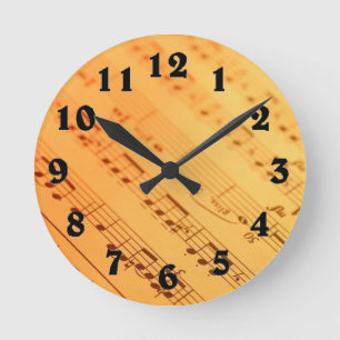 Vintage music note paper clock