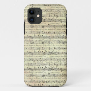 Vintage Music Note Pattern Music Theme Musician iPhone 11 Case