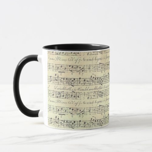 Vintage Music Note Pattern Music Theme Musician  Mug