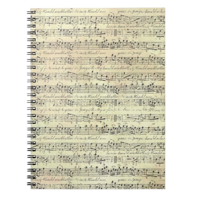 Vintage Music Note Pattern Music Theme Musician  Notebook (Front)