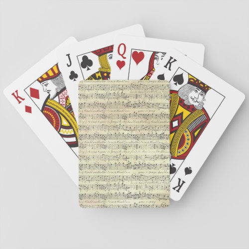 Vintage Music Note Pattern Music Theme Musician  Playing Cards