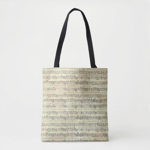 Vintage Music Note Pattern Music Theme Musician Tote Bag