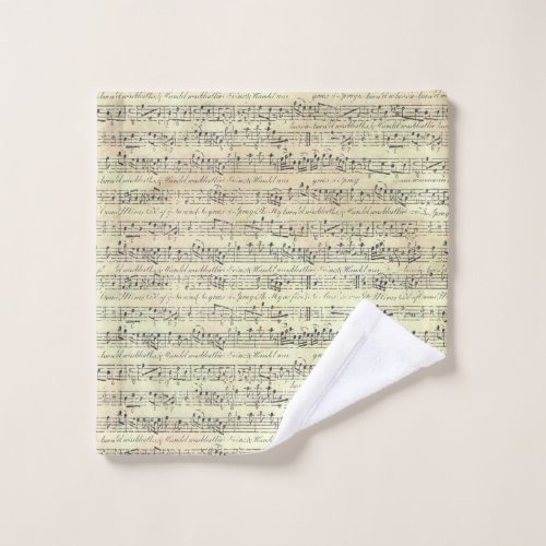Vintage Music Note Pattern Music Theme Musician  Wash Cloth