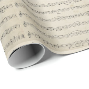 Vintage Music Note Wrapping Paper