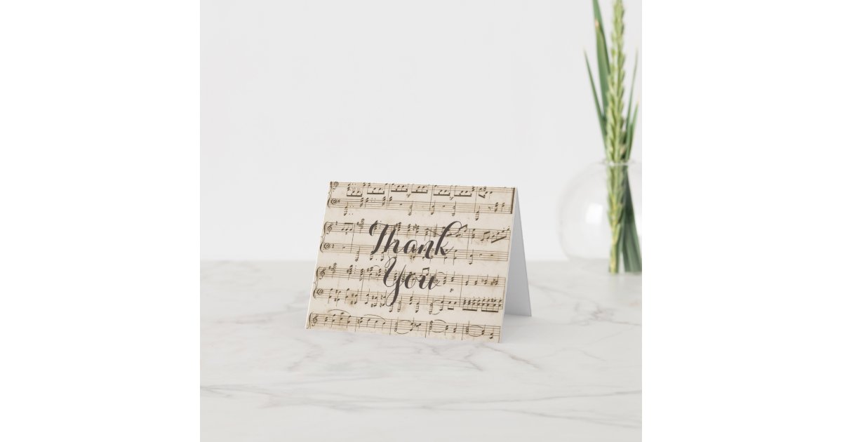 Vintage Music Notes Baby Shower Thank You Zazzle Com