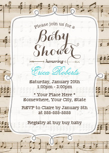 Music Baby Shower Invitations Zazzle