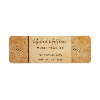 Vintage Music Notes Elegant Musical Address Label