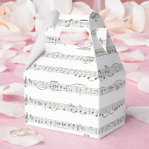 Vintage Music Notes Favor Boxes