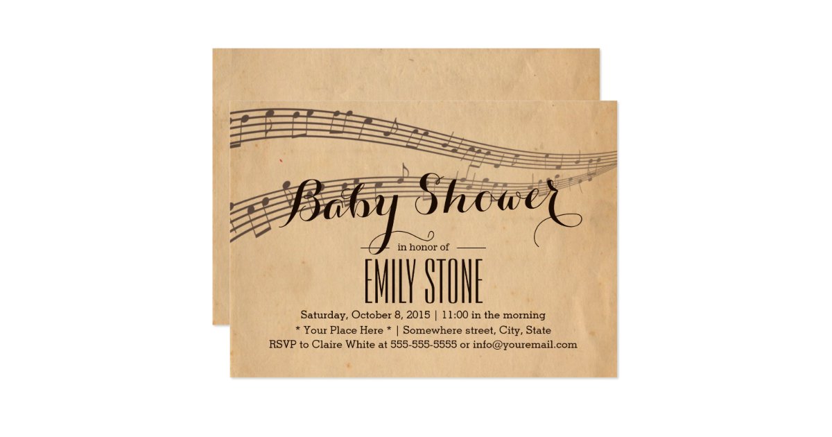 Music Note Baby Shower Invitation 8