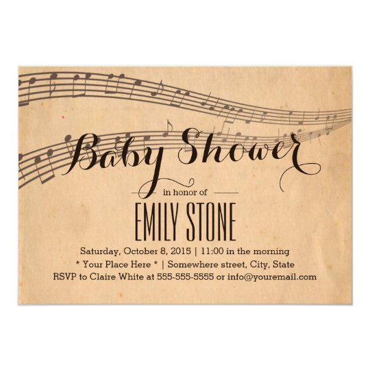 Music Note Baby Shower Invitation 3