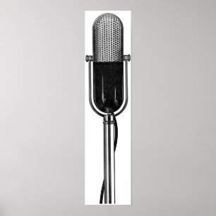 Vintage Music, Old Fashioned Retro Microphone Poster