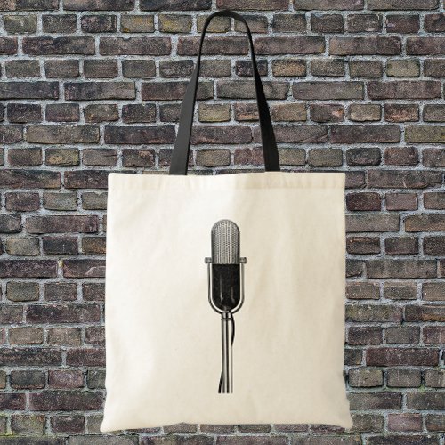 Vintage Music Old Fashioned Retro Microphone Tote Bag