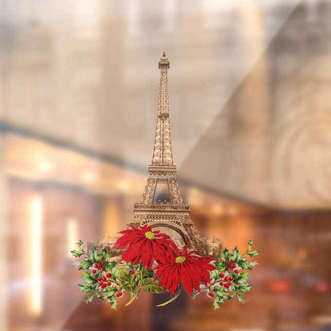Vintage Music Paris Christmas Window Cling (Sheet 2)