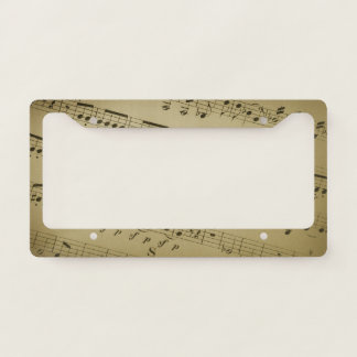 Vintage Music Partiture License Plate Frame