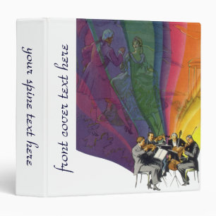 Vintage Music Rainbow, Victorian Couple Dancing 3 Ring Binder