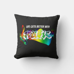 Vintage Music Releases Throw Pillow