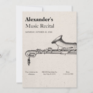 Vintage Music Saxophone  Invitation