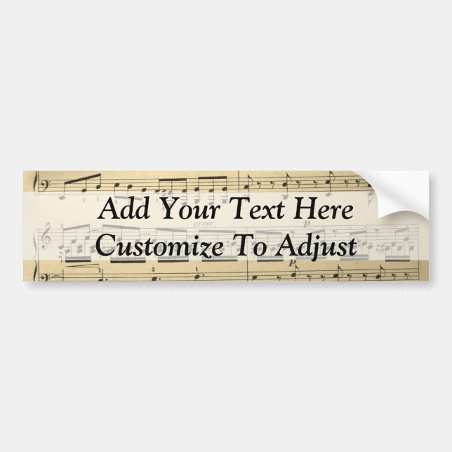 Vintage Music Sheet Bumper Sticker (Front)