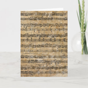 Vintage Music Sheet Card