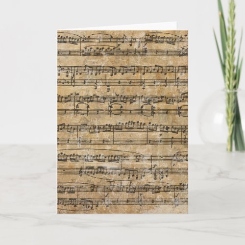 Vintage Music Sheet Card