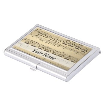 Vintage Music Sheet Case For Business Cards by Patternzstore at Zazzle
