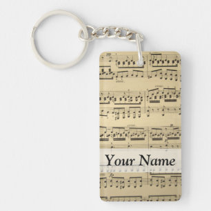 Vintage Music Sheet Keychain