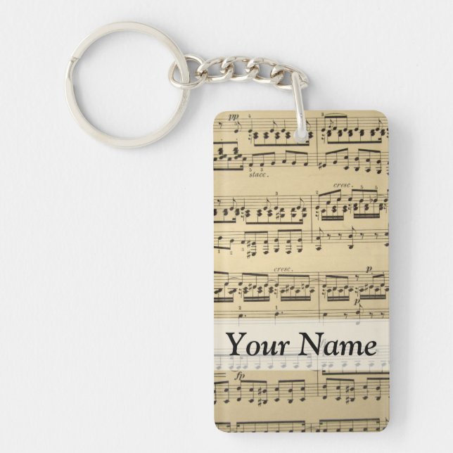 Vintage Music Sheet Keychain (Front)