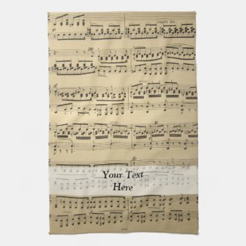 Vintage Music Sheet Kitchen Towel by Patternzstore at Zazzle