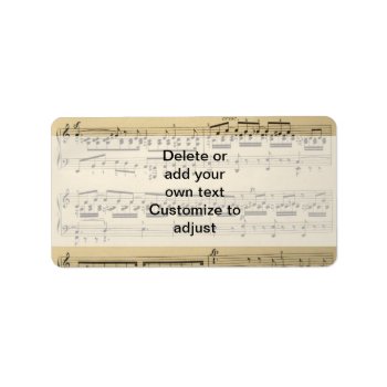 Vintage Music Sheet Label by Patternzstore at Zazzle