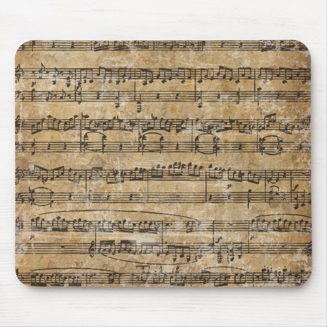 Vintage Music Sheet Mouse Pad (Front)