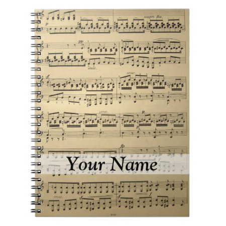 Vintage Music Sheet Notebook