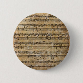 Vintage Music Sheet Pinback Button