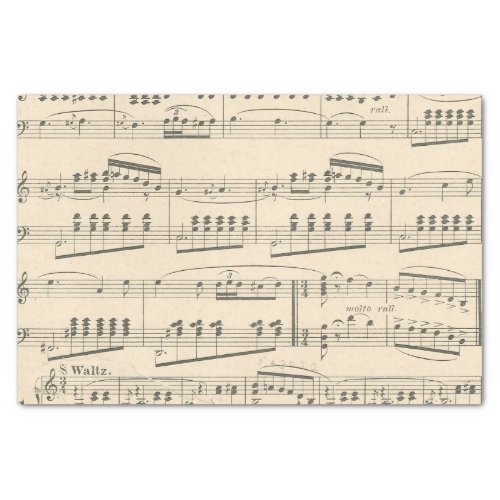 Vintage Music Sheet Stained Paper Decoupage