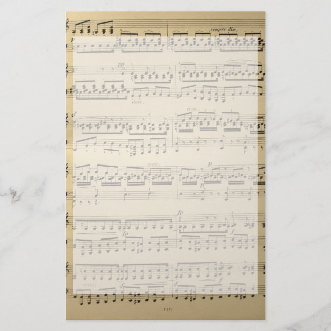 Vintage Music Sheet Stationery (Front)