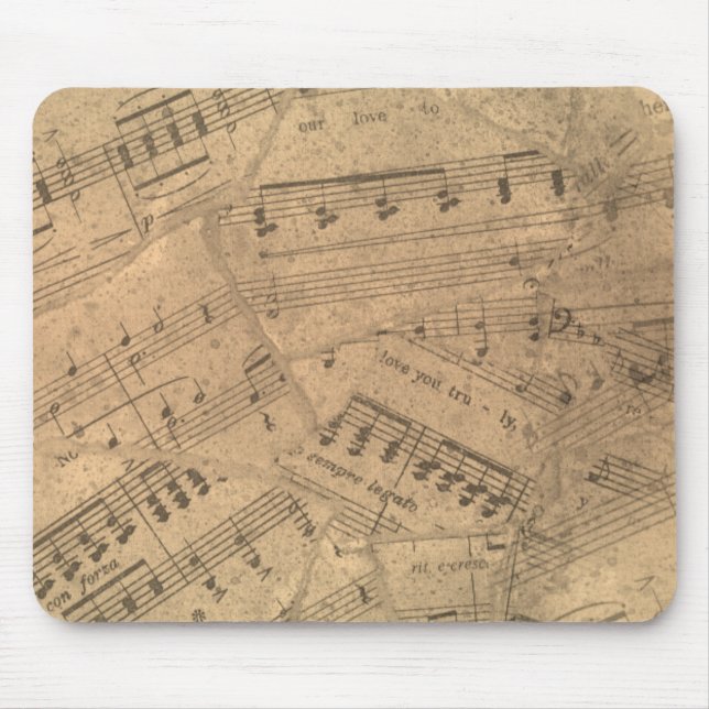 Vintage Music Sheets Mousepad (Front)