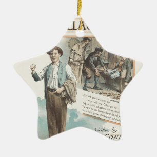 Vintage Music Song Sheet Poor Callaghan Chorus Ceramic Ornament