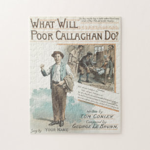 Vintage Music Song Sheet Poor Callaghan Chorus Jigsaw Puzzle