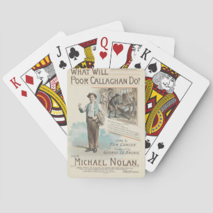 Vintage Music Song Sheet Poor Callaghan Chorus Poker Cards