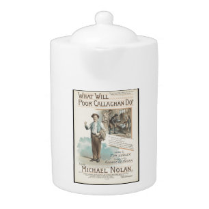 Vintage Music Song Sheet Poor Callaghan Chorus Teapot