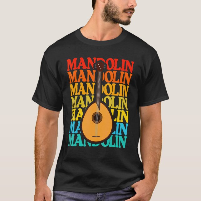 Vintage Music String Instrument Mandolin T-Shirt (Front)