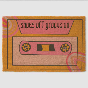 Vintage Music Tape Pop Art Shoes Off Fiber Doormat
