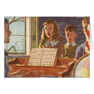 Vintage Music Teacher Teaching Students to Sing
