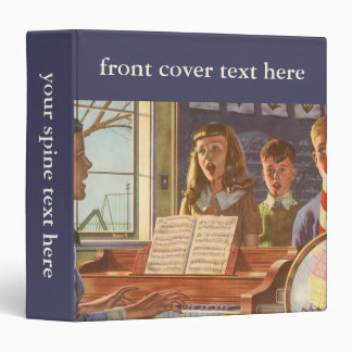 Vintage Music Teacher Teaching Students to Sing Binder