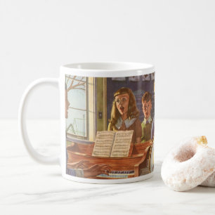 Vintage Music Teacher Teaching Students to Sing Coffee Mug