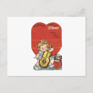 Vintage "Music" Valentine Holiday Postcard