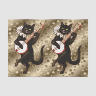 vintage musical cat tissue paper