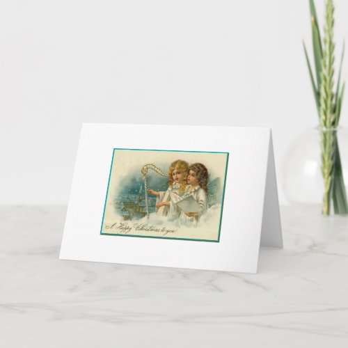 Vintage _ Musical Christmas Angels Holiday Card
