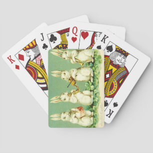 Vintage Musical Easter Bunnies Poker Cards