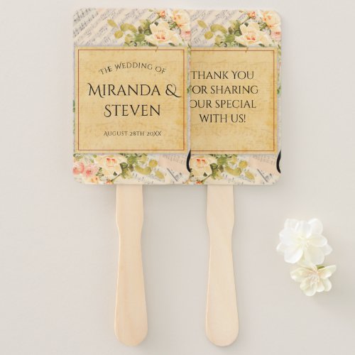 Vintage Musical Floral Wedding  Hand Fan